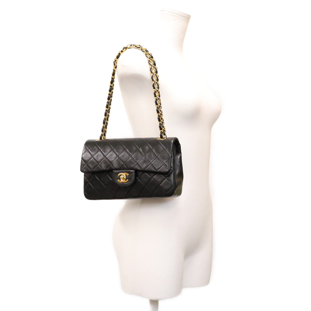 CHANEL シャネル 1番 A01113 黒 ラム GP金具 マトラッセ23 ショルダーバッグ ショルダーバッグ