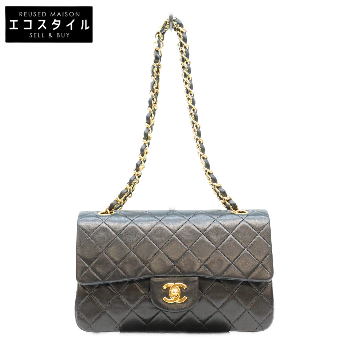 CHANEL シャネル 1番 A01113 黒 ラム GP金具 マトラッセ23 ショルダーバッグ ショルダーバッグ