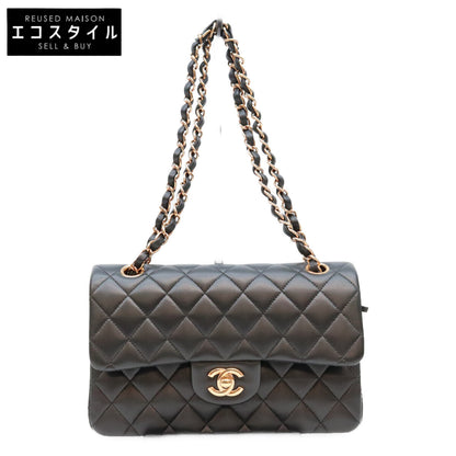 CHANEL シャネル A01112 黒 ラムスキン PG金具 内黒 マトラッセ25 ショルダーバッグ ショルダーバッグ
