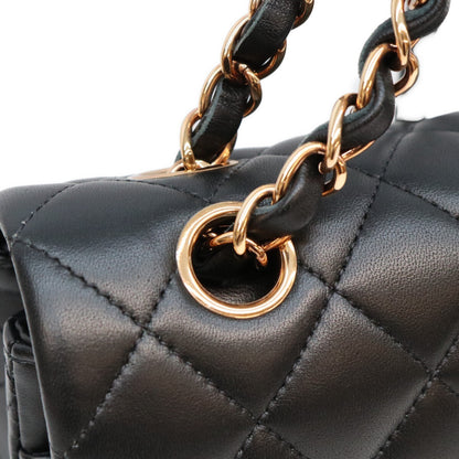 CHANEL シャネル A01112 黒 ラムスキン PG金具 内黒 マトラッセ25 ショルダーバッグ ショルダーバッグ