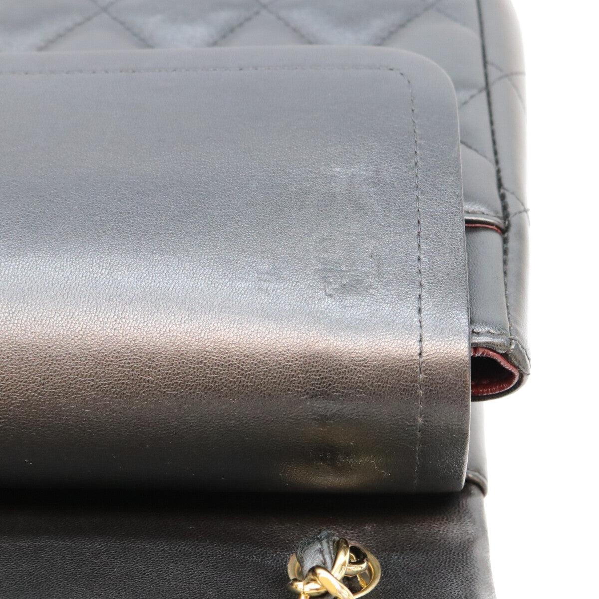 CHANEL シャネル 19番 A58600 黒 ラム G金具 Wフラップ デカマトラッセ30 ショルダーバック ショルダーバッグ