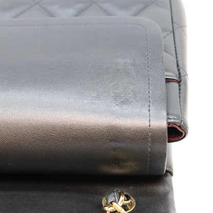 CHANEL シャネル 19番 A58600 黒 ラム G金具 Wフラップ デカマトラッセ30 ショルダーバック ショルダーバッグ