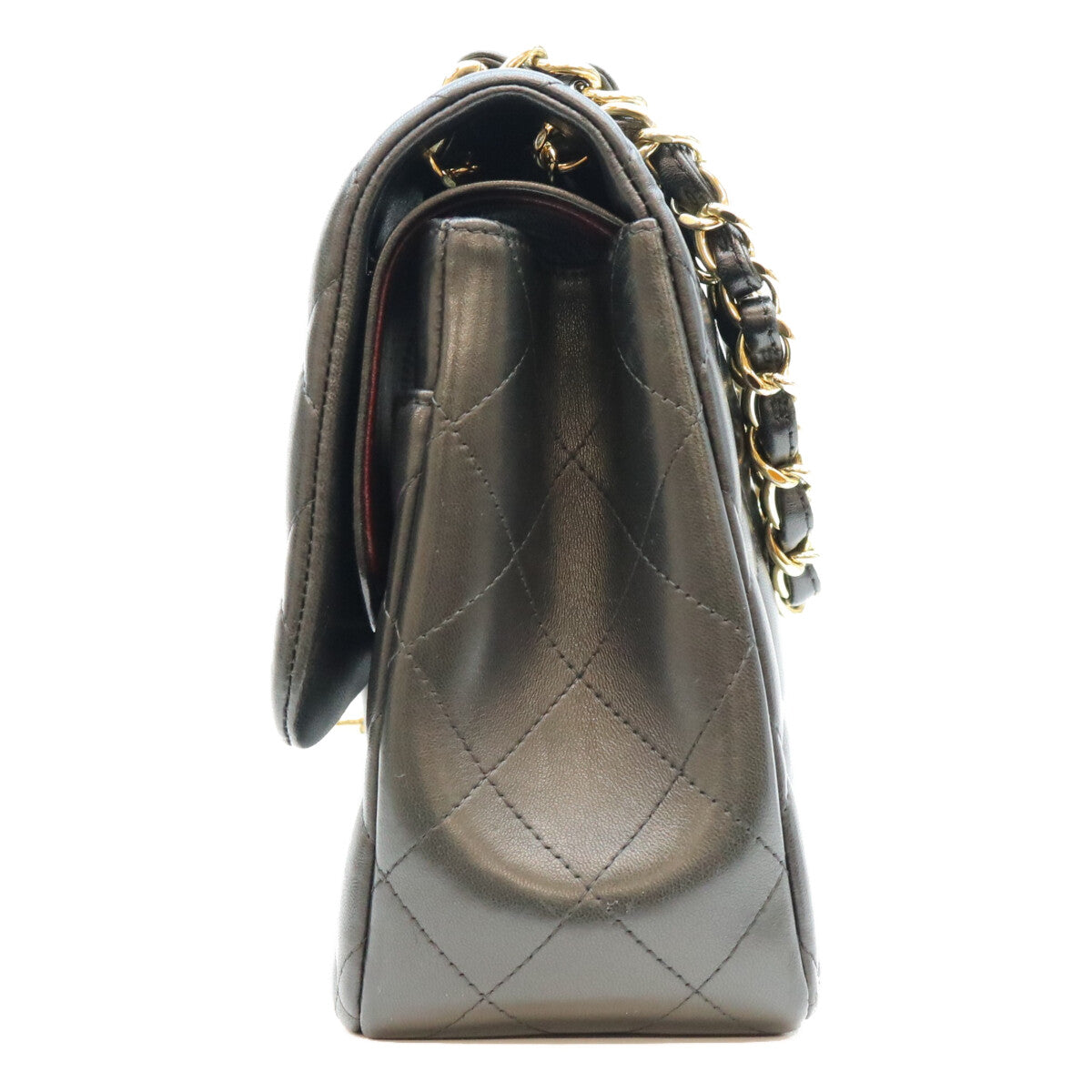 CHANEL シャネル 19番 A58600 黒 ラム G金具 Wフラップ デカマトラッセ30 ショルダーバック ショルダーバッグ