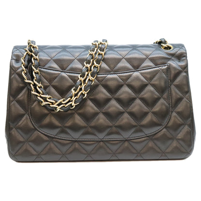 CHANEL シャネル 19番 A58600 黒 ラム G金具 Wフラップ デカマトラッセ30 ショルダーバック ショルダーバッグ
