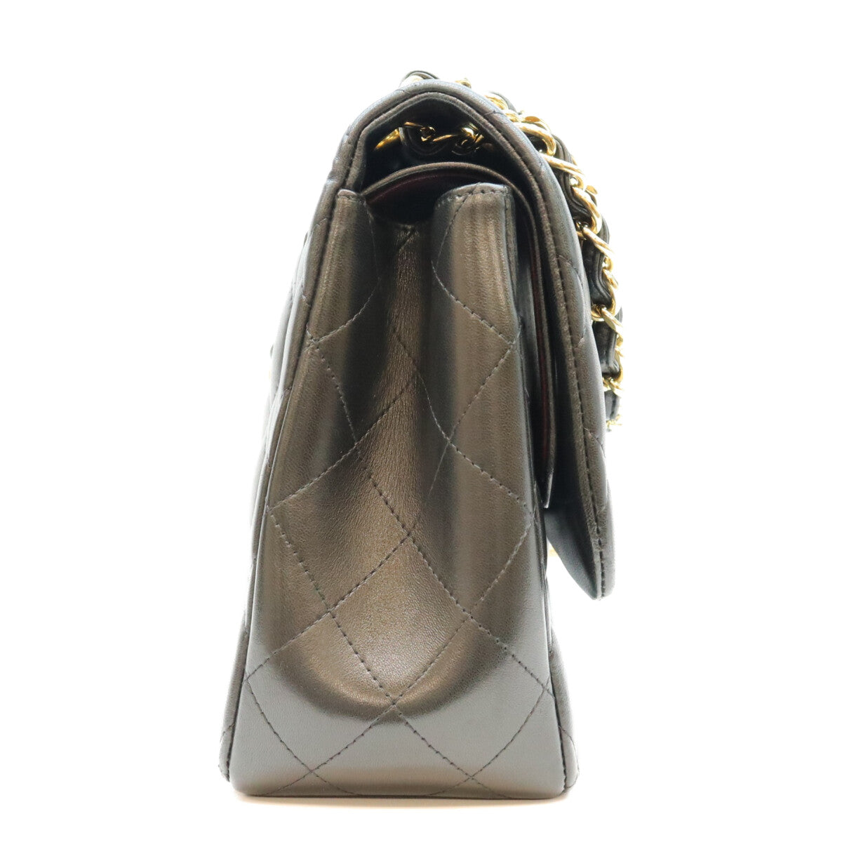 CHANEL シャネル 19番 A58600 黒 ラム G金具 Wフラップ デカマトラッセ30 ショルダーバック ショルダーバッグ