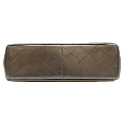 CHANEL シャネル 19番 A58600 黒 ラム G金具 Wフラップ デカマトラッセ30 ショルダーバック ショルダーバッグ