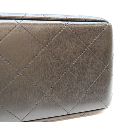 CHANEL シャネル 19番 A58600 黒 ラム G金具 Wフラップ デカマトラッセ30 ショルダーバック ショルダーバッグ