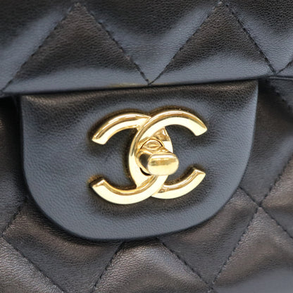 CHANEL シャネル 19番 A58600 黒 ラム G金具 Wフラップ デカマトラッセ30 ショルダーバック ショルダーバッグ