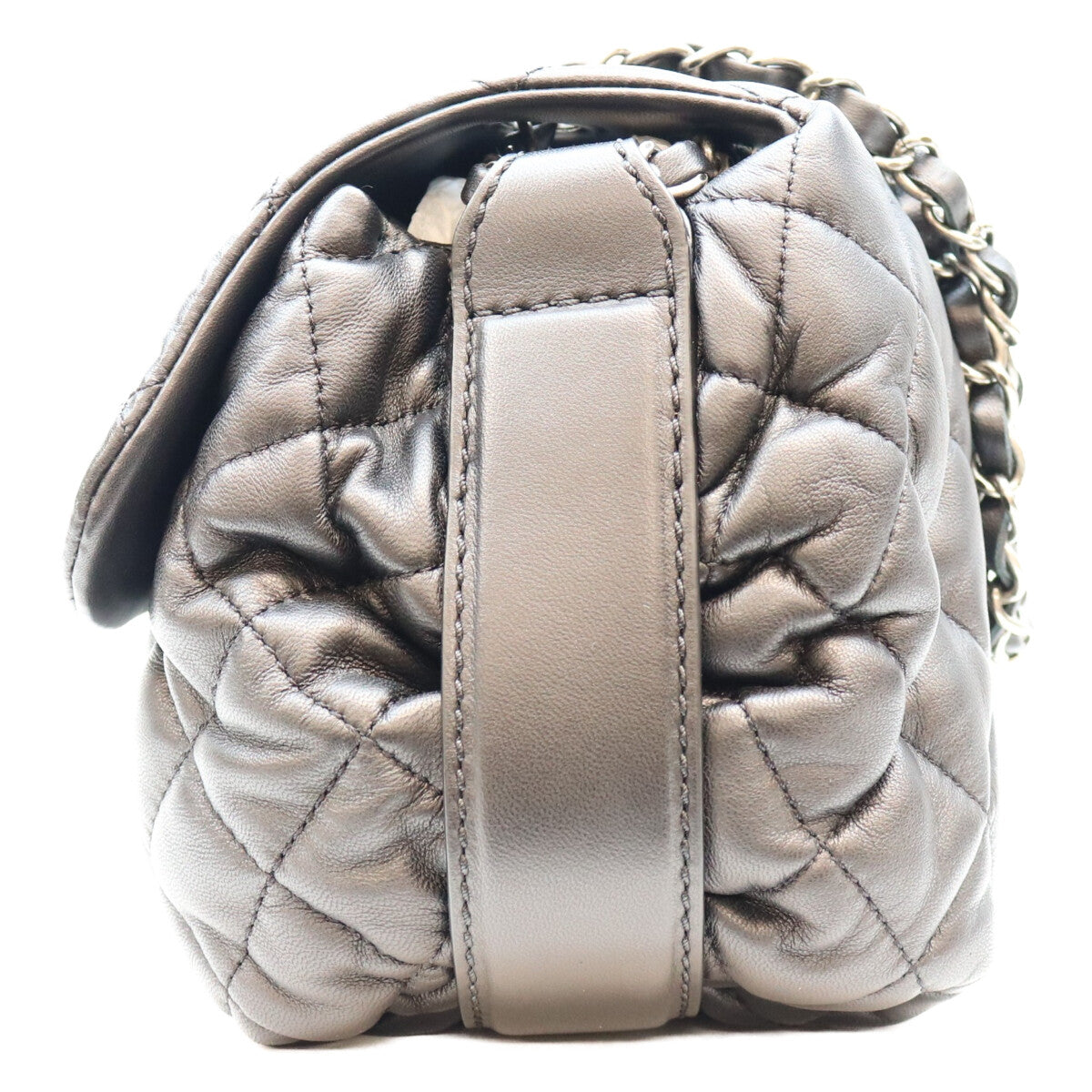 CHANEL シャネル 14年 18番 黒 ラム SV金具 マトラッセ Sフラップ ショルダーバッグ ショルダーバッグ