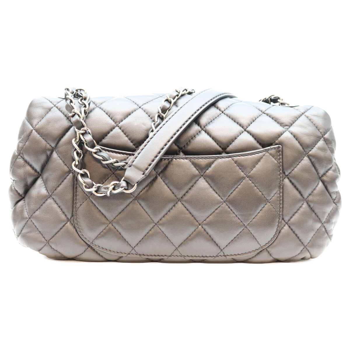 CHANEL シャネル 14年 18番 黒 ラム SV金具 マトラッセ Sフラップ ショルダーバッグ ショルダーバッグ