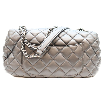 CHANEL シャネル 14年 18番 黒 ラム SV金具 マトラッセ Sフラップ ショルダーバッグ ショルダーバッグ