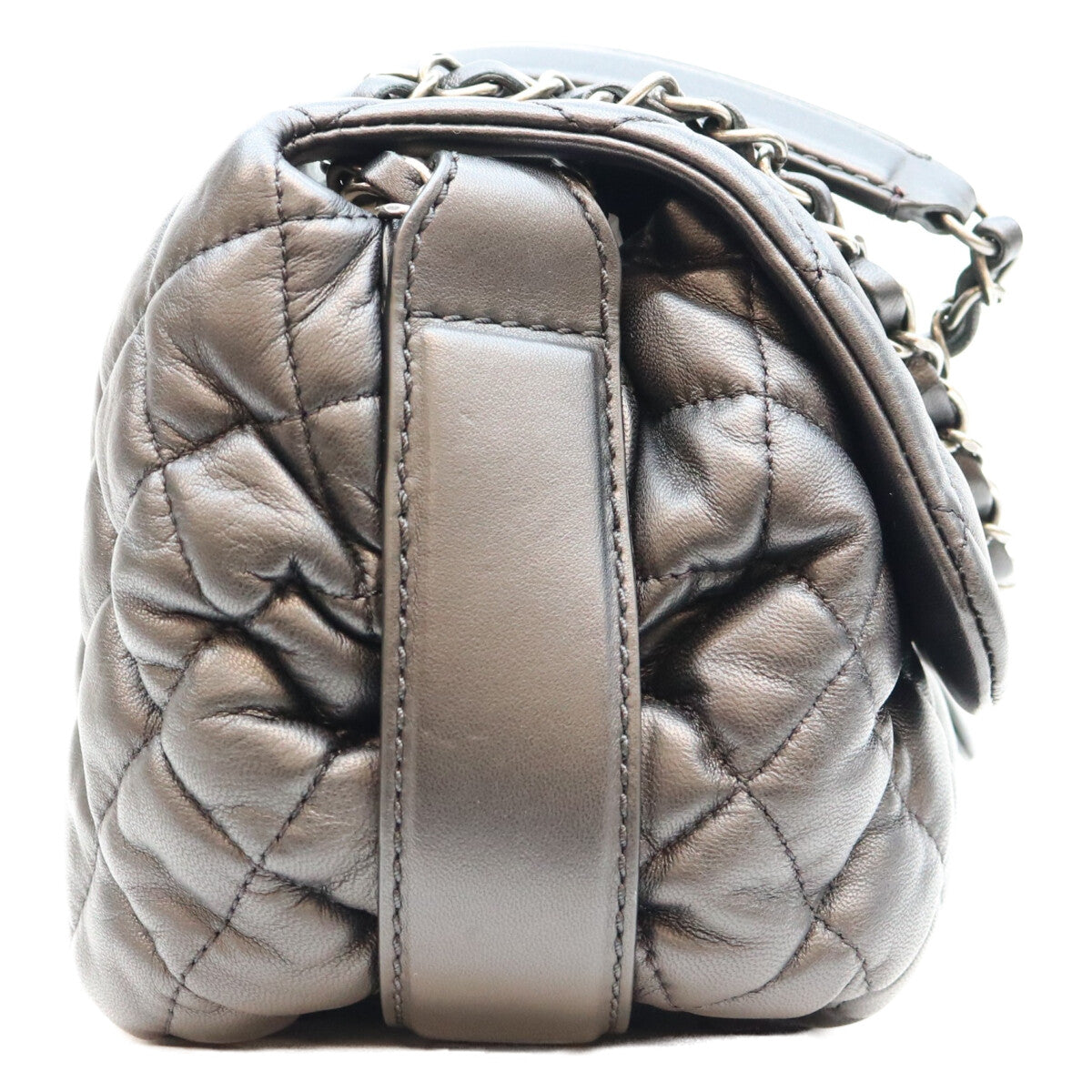CHANEL シャネル 14年 18番 黒 ラム SV金具 マトラッセ Sフラップ ショルダーバッグ ショルダーバッグ