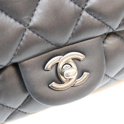 CHANEL シャネル 14年 18番 黒 ラム SV金具 マトラッセ Sフラップ ショルダーバッグ ショルダーバッグ