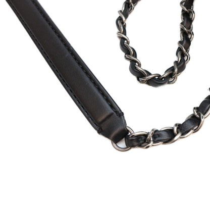 CHANEL シャネル 14年 18番 黒 ラム SV金具 マトラッセ Sフラップ ショルダーバッグ ショルダーバッグ