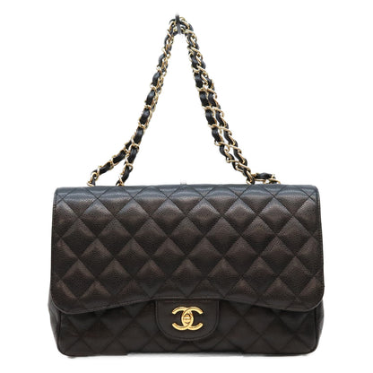 CHANEL シャネル 13番 A28600 黒 キャビア G金具 シングル デカマトラッセ30 ショルダーバッグ ショルダーバッグ
