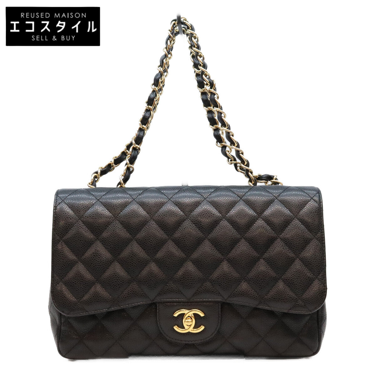 CHANEL シャネル 13番 A28600 黒 キャビア G金具 シングル デカマトラッセ30 ショルダーバッグ ショルダーバッグ