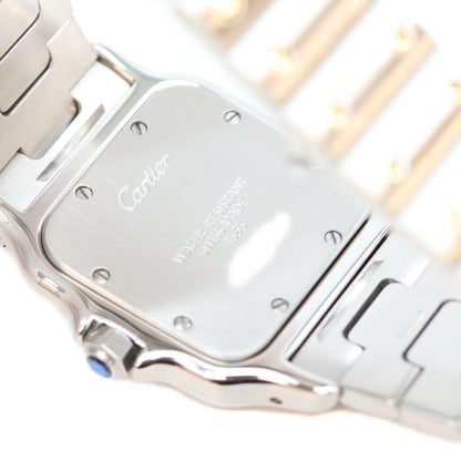 Cartier カルティエ 80-90s W20011C4 サントスガルベLM アイボリー文字盤 デイト SS QZ 時計 腕時計