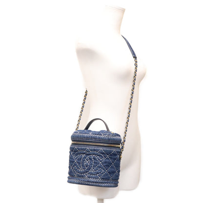 CHANEL シャネル 28番 AS1336 ブルー デニム ワイルドステッチ ハンドルバニティショルダーバッグ ショルダーバッグ