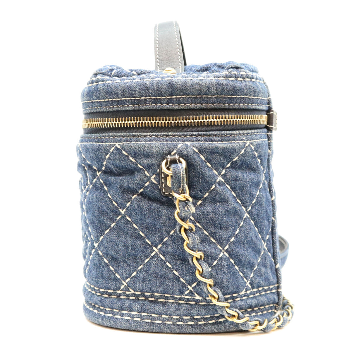 CHANEL シャネル 28番 AS1336 ブルー デニム ワイルドステッチ ハンドルバニティショルダーバッグ ショルダーバッグ