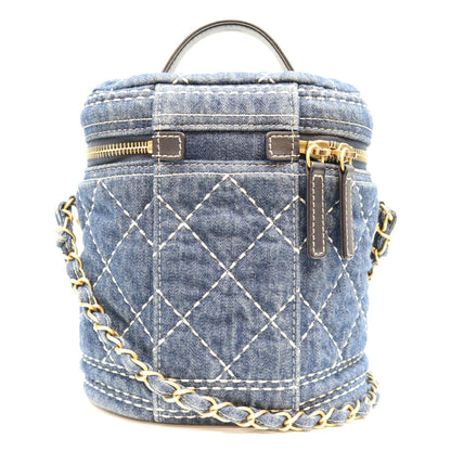 CHANEL シャネル 28番 AS1336 ブルー デニム ワイルドステッチ ハンドルバニティショルダーバッグ ショルダーバッグ