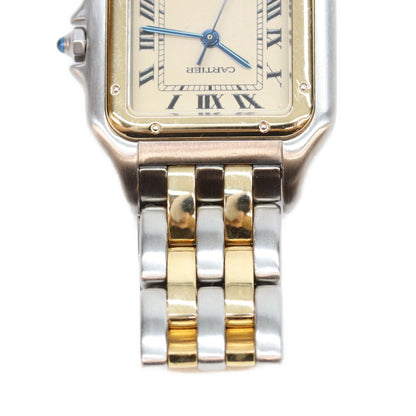 Cartier カルティエ 80-90s アイボリー文字盤 パンテールMM 2ロウ QZ YG SS 時計 腕時計