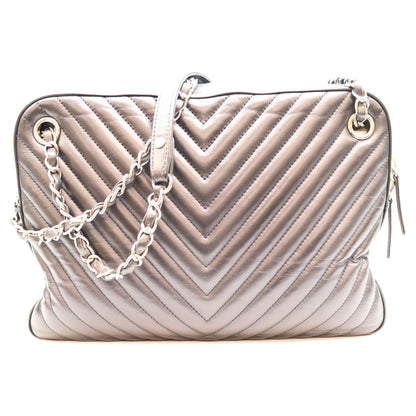CHANEL シャネル 26番 黒×ネイビー ラム Vステッチ シェブロン×マトラッセ カメラケースショルダーバッグ ショルダーバッグ