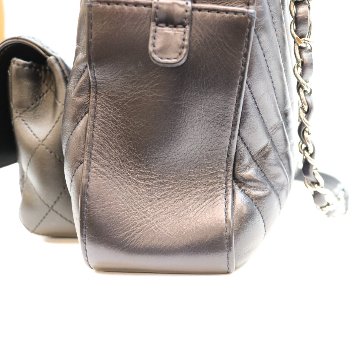 CHANEL シャネル 26番 黒×ネイビー ラム Vステッチ シェブロン×マトラッセ カメラケースショルダーバッグ ショルダーバッグ