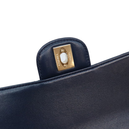 CHANEL シャネル AS4219 ネイビー ラム G金具 ビジューチェーントップハンドル マトラッセ23 ショルダーバッグ ショルダーバッグ