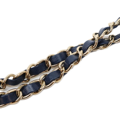 CHANEL シャネル AS4219 ネイビー ラム G金具 ビジューチェーントップハンドル マトラッセ23 ショルダーバッグ ショルダーバッグ