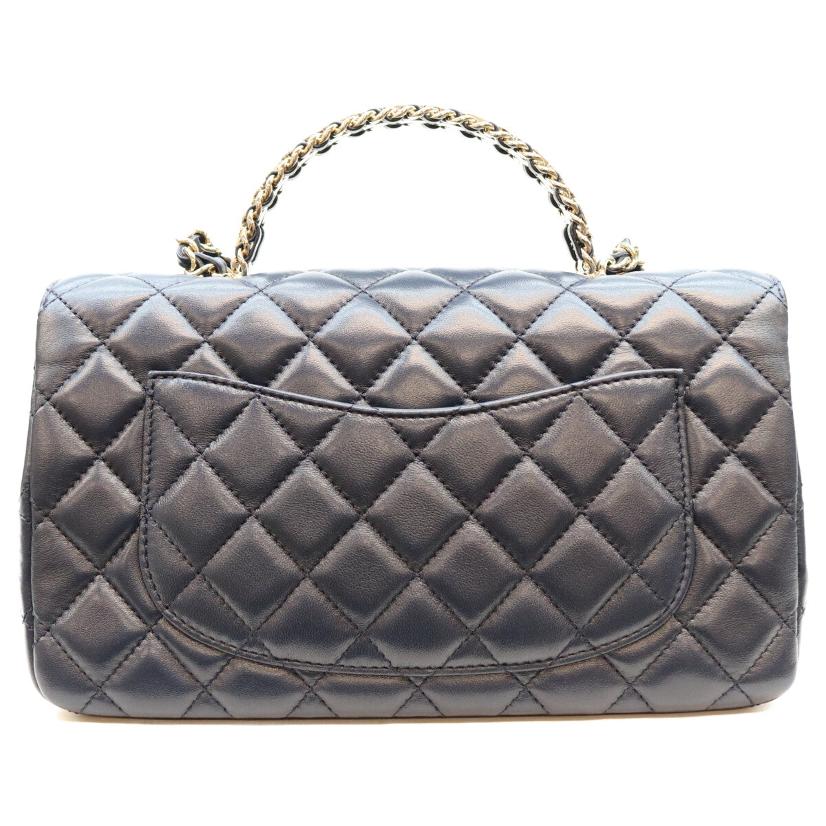 CHANEL シャネル AS4219 ネイビー ラム G金具 ビジューチェーントップハンドル マトラッセ23 ショルダーバッグ ショルダーバッグ