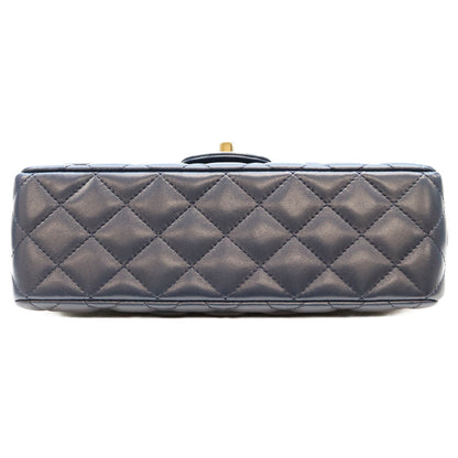CHANEL シャネル AS4219 ネイビー ラム G金具 ビジューチェーントップハンドル マトラッセ23 ショルダーバッグ ショルダーバッグ
