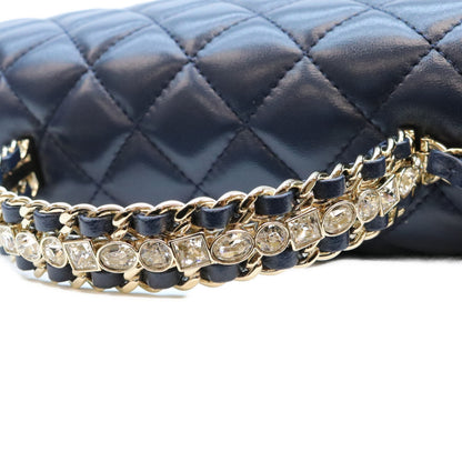 CHANEL シャネル AS4219 ネイビー ラム G金具 ビジューチェーントップハンドル マトラッセ23 ショルダーバッグ ショルダーバッグ