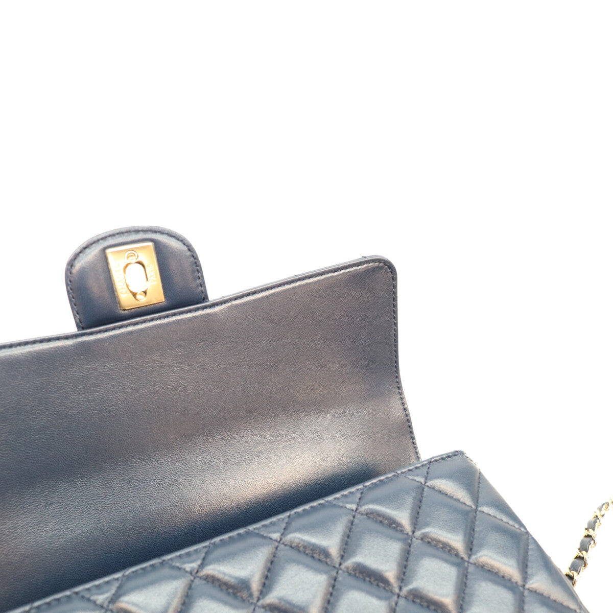 CHANEL シャネル AS4219 ネイビー ラム G金具 ビジューチェーントップハンドル マトラッセ23 ショルダーバッグ ショルダーバッグ