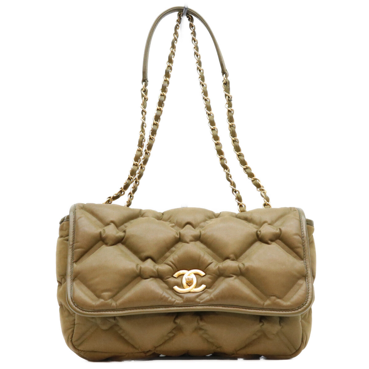 CHANEL シャネル 23番 A93602 カーキ バブルキルトカーフ G金具 ショルダーバッグ ショルダーバッグ