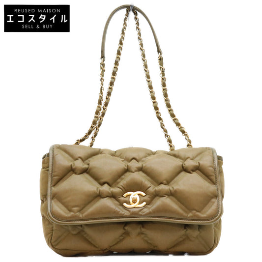 CHANEL シャネル 23番 A93602 カーキ バブルキルトカーフ G金具 ショルダーバッグ ショルダーバッグ