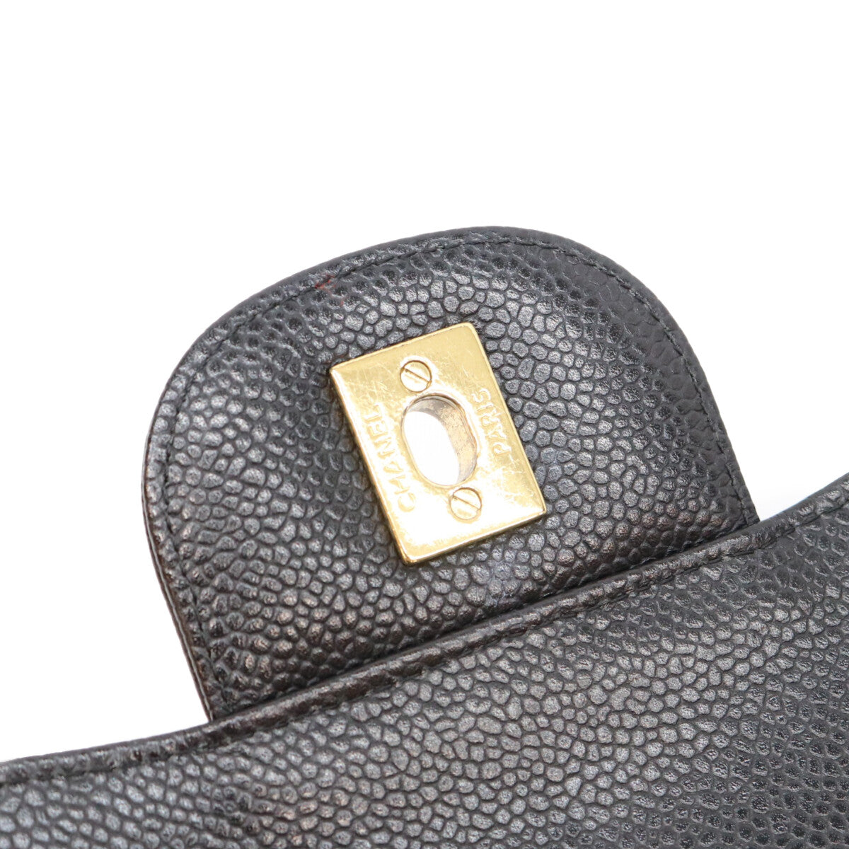 CHANEL シャネル 18番 A58600 黒 キャビア G金具 Wフラップ デカマトラッセ30 ショルダーバッグ ショルダーバッグ