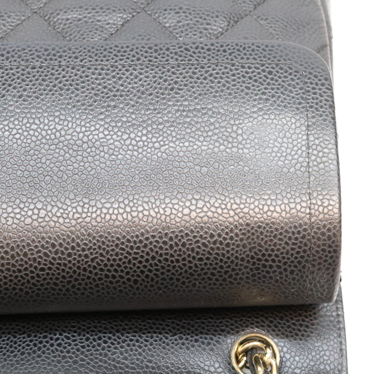 CHANEL シャネル 18番 A58600 黒 キャビア G金具 Wフラップ デカマトラッセ30 ショルダーバッグ ショルダーバッグ