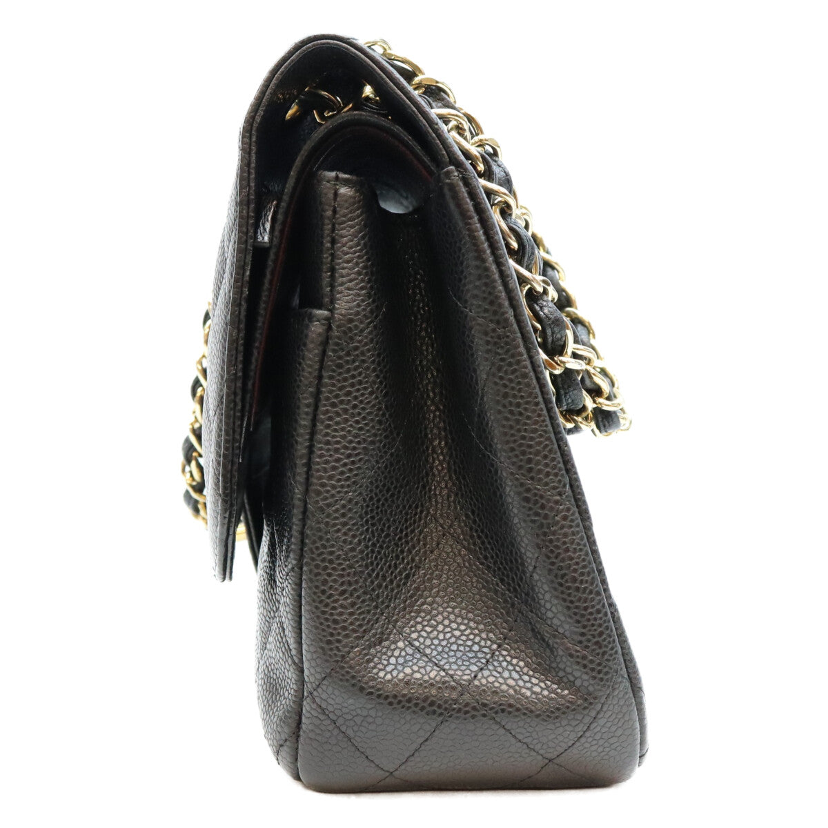 CHANEL シャネル 18番 A58600 黒 キャビア G金具 Wフラップ デカマトラッセ30 ショルダーバッグ ショルダーバッグ