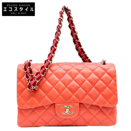 CHANEL シャネル 13番 09年 A48105 赤 ラム G金具 ベロア×ナイロンチェーン デカマトラッセ30 ショルダーバッグ ショルダーバッグ