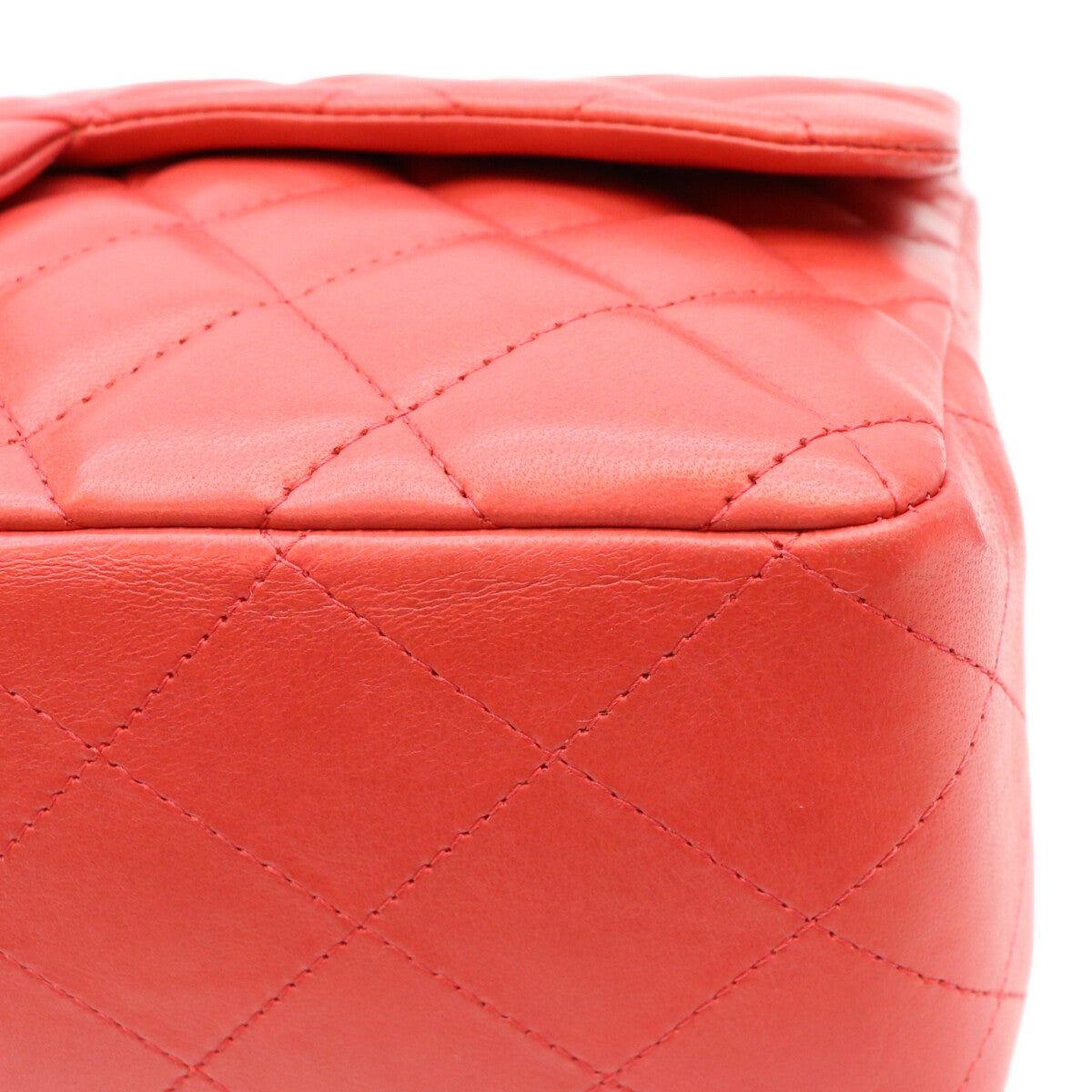 CHANEL シャネル 13番 09年 A48105 赤 ラム G金具 ベロア×ナイロンチェーン デカマトラッセ30 ショルダーバッグ ショルダーバッグ