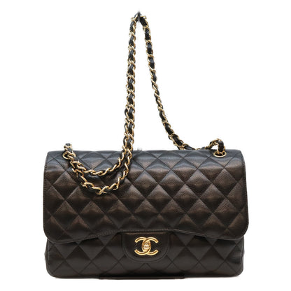 CHANEL シャネル 19番 A58600 黒 キャビア G金具 Wフラップ デカマトラッセ30 ショルダーバッグ ショルダーバッグ