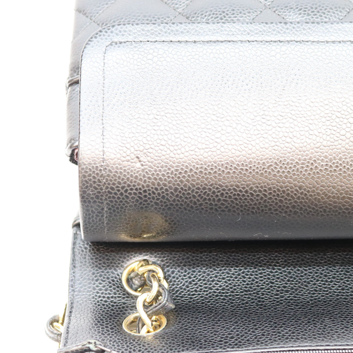 CHANEL シャネル 19番 A58600 黒 キャビア G金具 Wフラップ デカマトラッセ30 ショルダーバッグ ショルダーバッグ