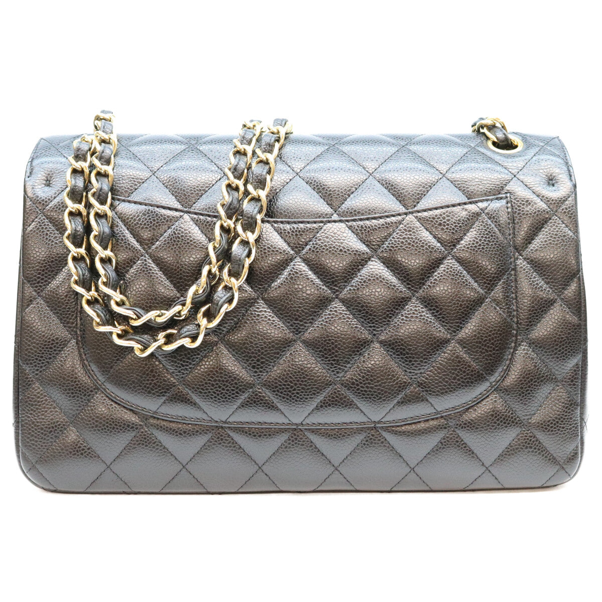 CHANEL シャネル 19番 A58600 黒 キャビア G金具 Wフラップ デカマトラッセ30 ショルダーバッグ ショルダーバッグ