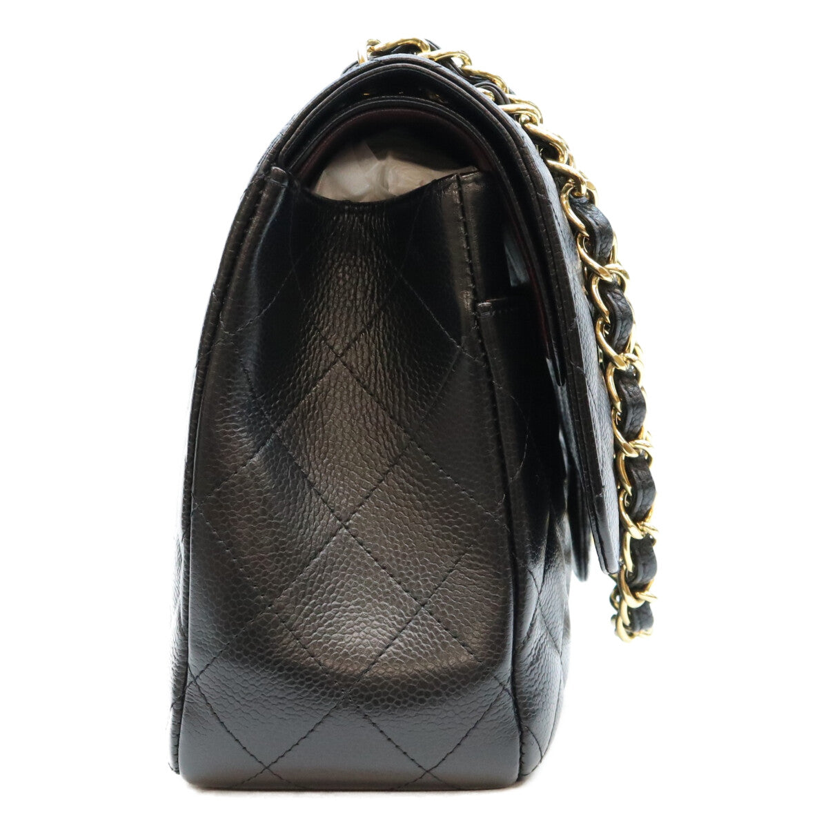 CHANEL シャネル 19番 A58600 黒 キャビア G金具 Wフラップ デカマトラッセ30 ショルダーバッグ ショルダーバッグ