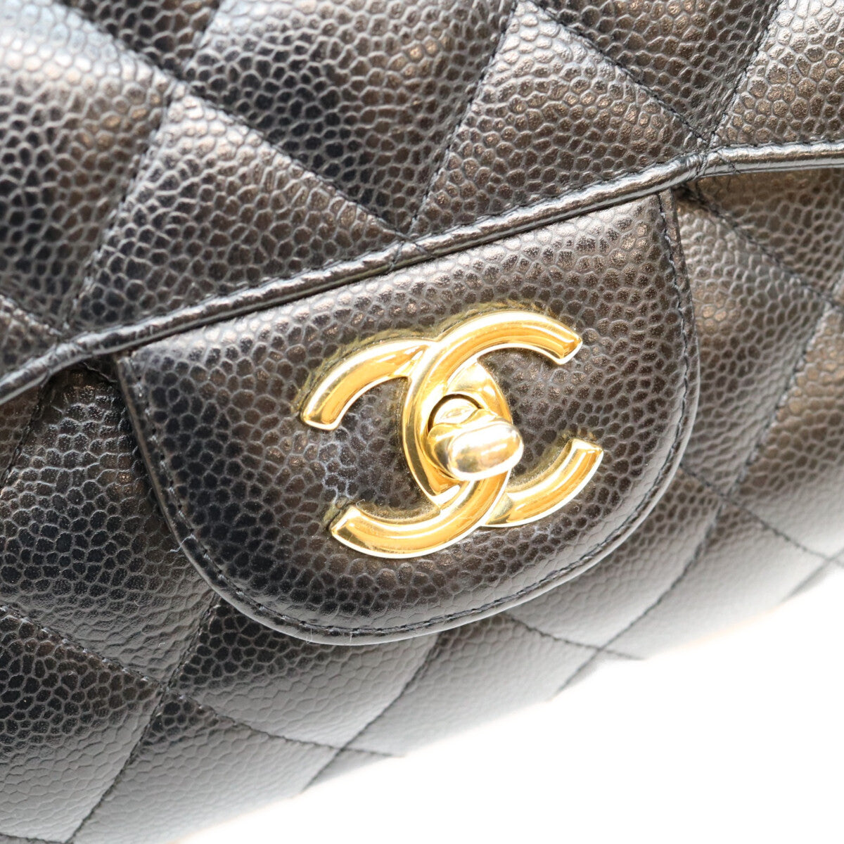 CHANEL シャネル 19番 A58600 黒 キャビア G金具 Wフラップ デカマトラッセ30 ショルダーバッグ ショルダーバッグ