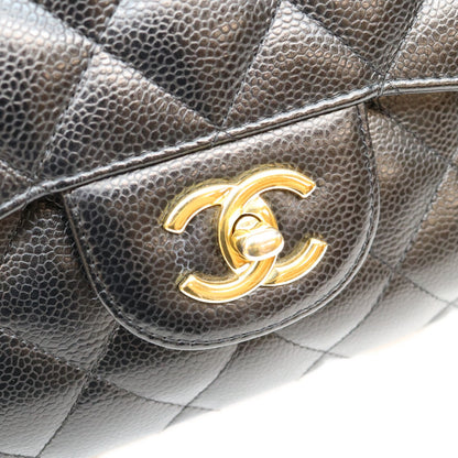CHANEL シャネル 19番 A58600 黒 キャビア G金具 Wフラップ デカマトラッセ30 ショルダーバッグ ショルダーバッグ