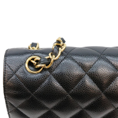 CHANEL シャネル 19番 A58600 黒 キャビア G金具 Wフラップ デカマトラッセ30 ショルダーバッグ ショルダーバッグ