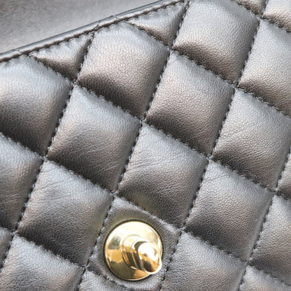 CHANEL シャネル AS2431 黒 ラム G金具 トップハンドル ミニマトラッセ20 ショルダーバッグ ショルダーバッグ