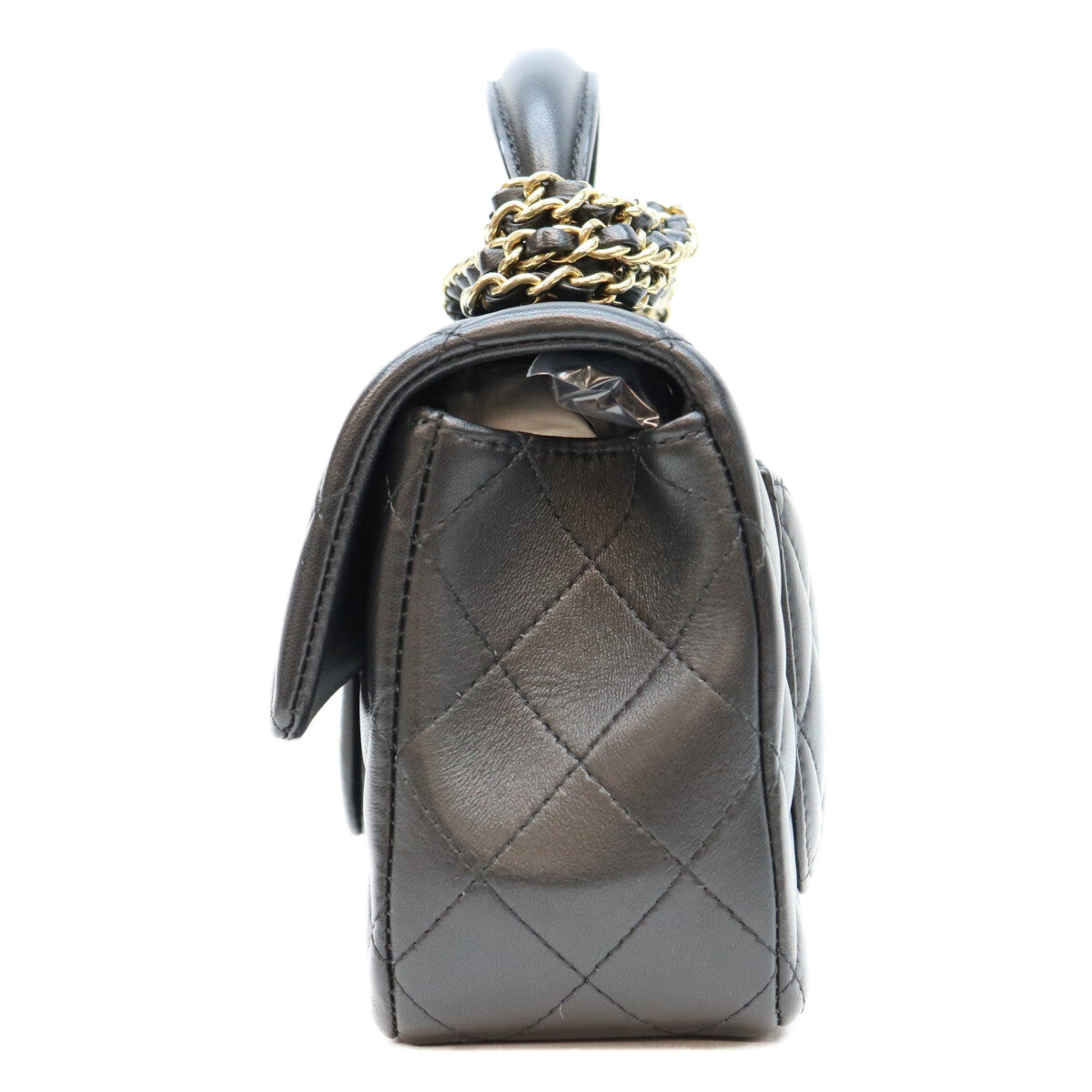 CHANEL シャネル AS2431 黒 ラム G金具 トップハンドル ミニマトラッセ20 ショルダーバッグ ショルダーバッグ