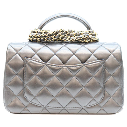 CHANEL シャネル AS2431 黒 ラム G金具 トップハンドル ミニマトラッセ20 ショルダーバッグ ショルダーバッグ